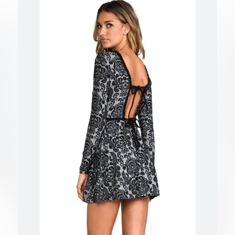 Dolce Vita Azalia Baroque Knit Dress in Black/Grey Size Small